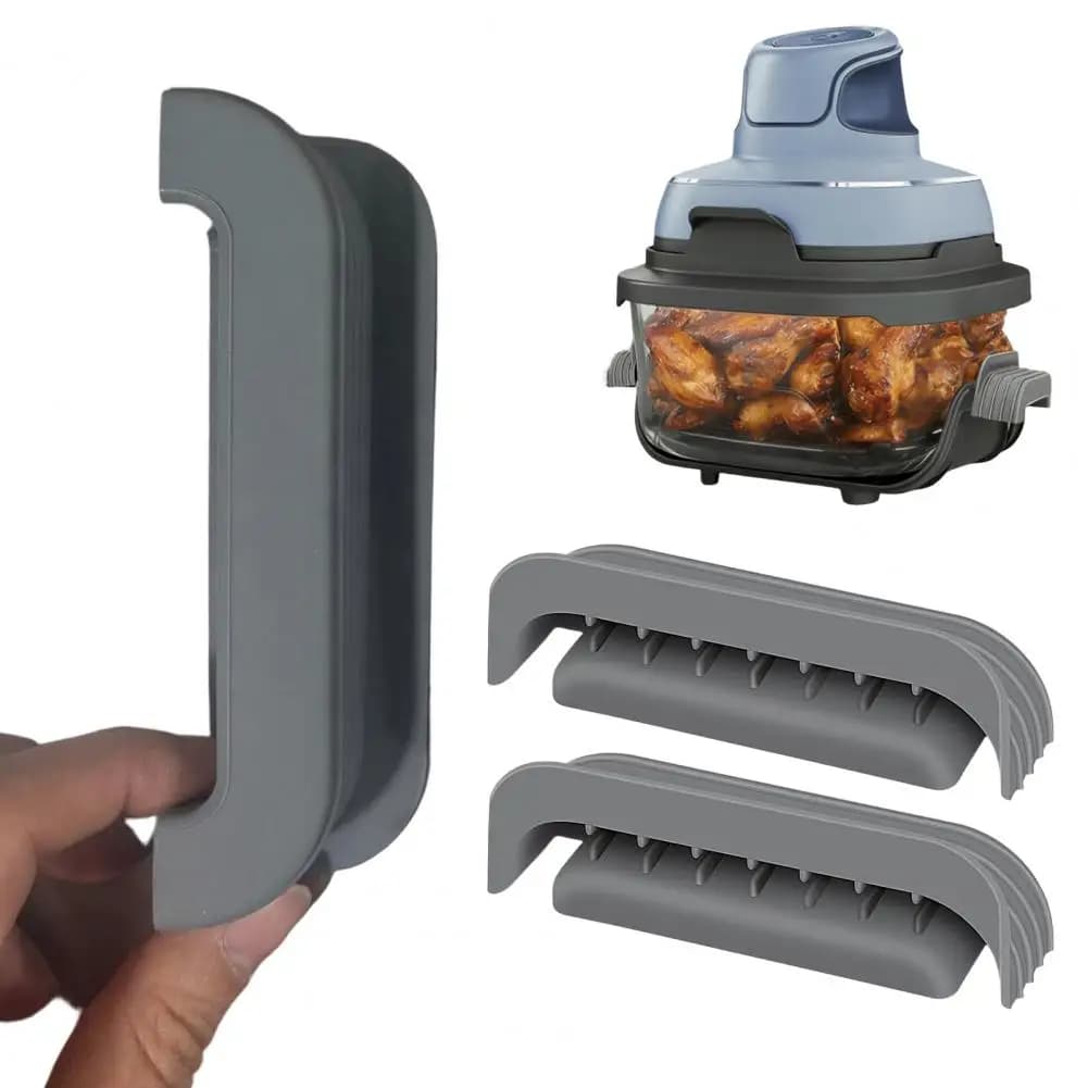 Copri Manico Termoresistenti in Silicone (2 Pezzi) per Friggitrice ad Aria Ninja Crispi Glass - Guaine Protettive Resistenti al Calore per Cleancrisp
