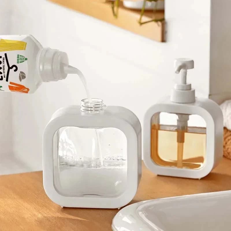 Dispenser di Sapone Portatile 300/500ml, Bottiglia Ricaricabile con Pompa per Lozione e Shampoo, per Bagno e Viaggio
