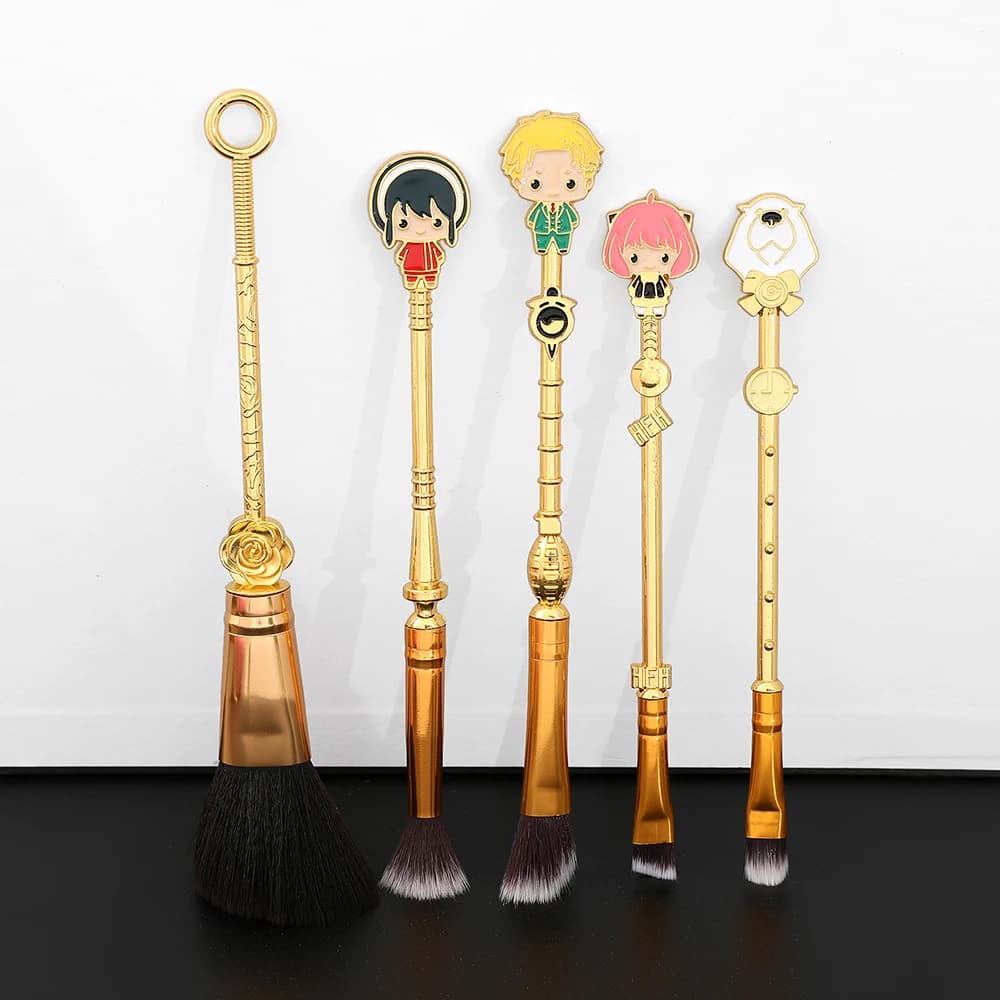 Japanese Souls SPY×FAMILY Makeup Brushes 5 Pieces Portable Cosmetics Beauty Tool Soft Fard Corrector Eyebrow Shade Lip Brush