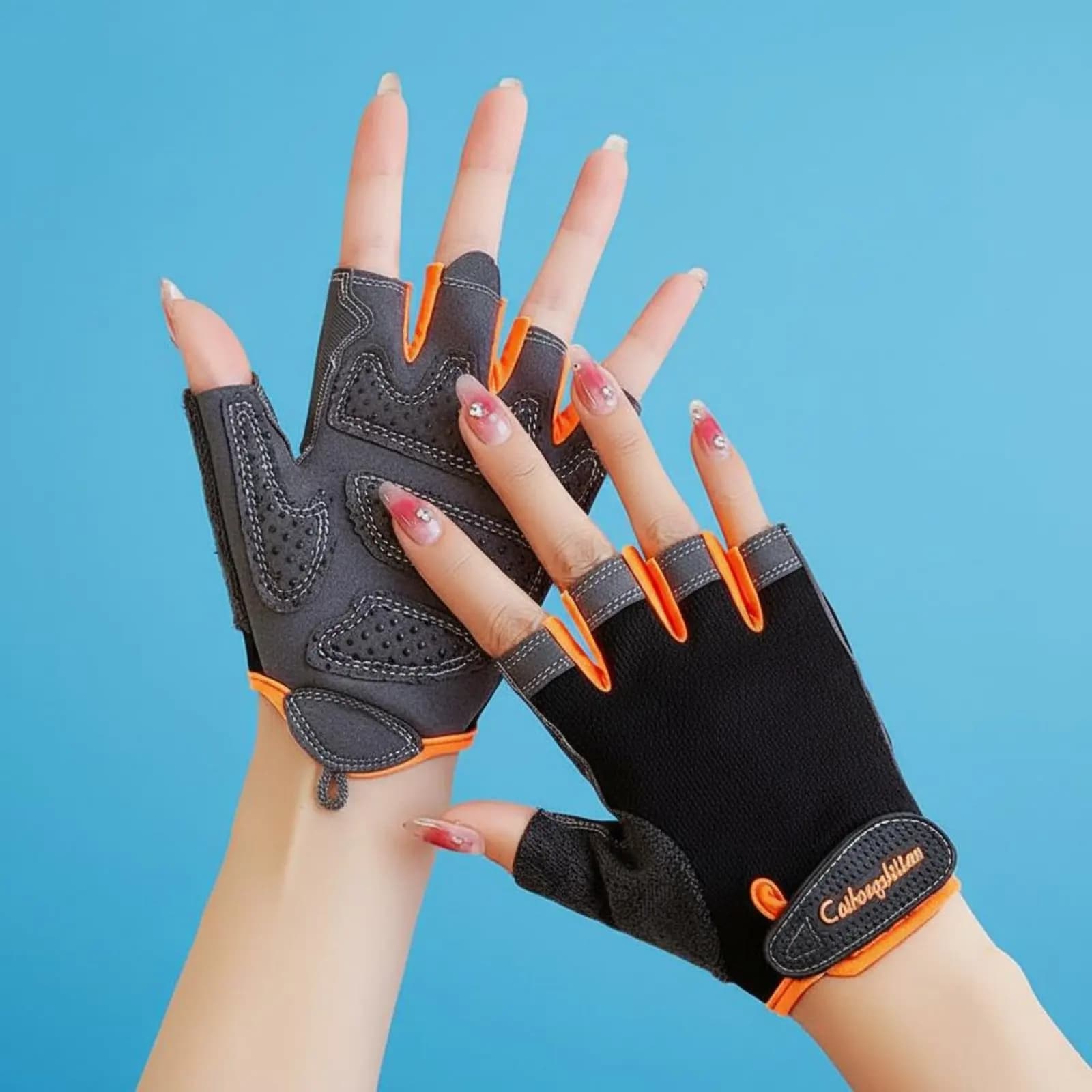 Half-Finger Gym Gloves Quick-Drying Half-Finger Training Gloves Moisture Wicking Adjustable Wrist Support for Men, Rock Climbing