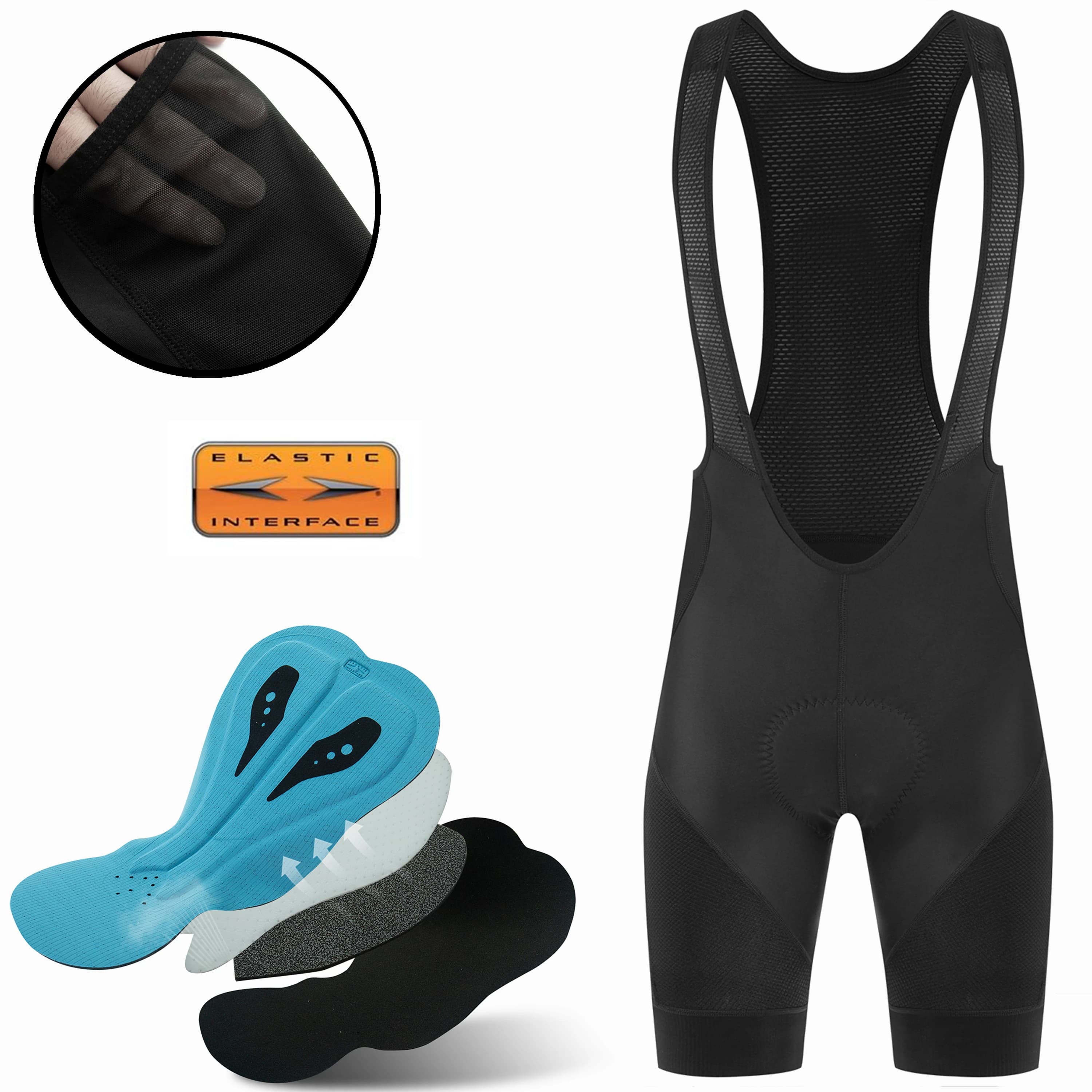New shorts with professional summer cycling braces breathable fast drying for mountain bikes for men, professional bicycle clothing with sponge padding