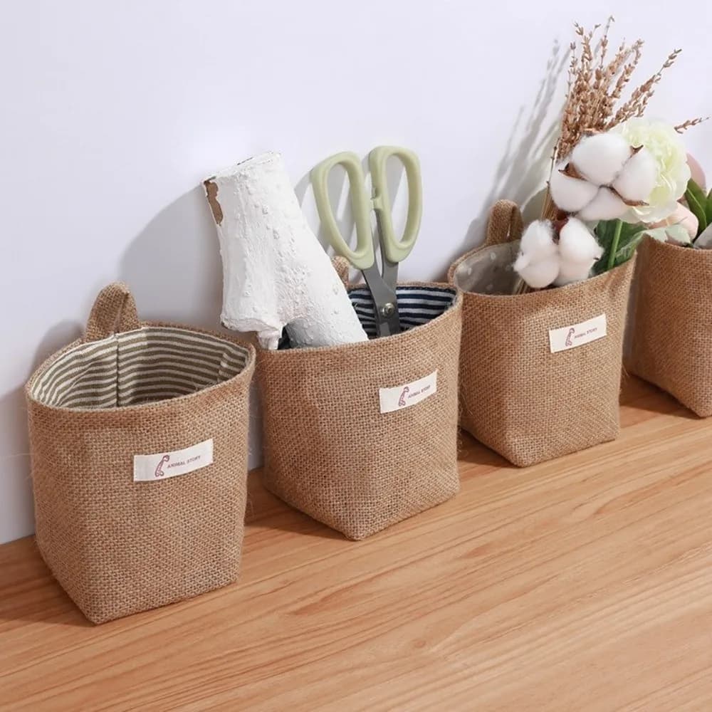 New Practical Basket Storage in Cotton and Linen, Multifunctional Suspended Basket for Home, Kitchen and Garden