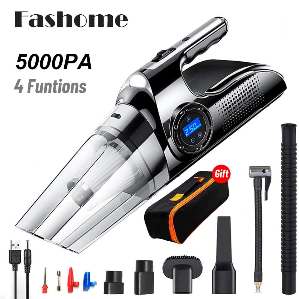 5000PA Aspirapolvere per auto portatile Forte aspirapolvere Aspirapolvere portatile per auto asciutto e bagnato Apparecchio per aspirapolvere senza fili