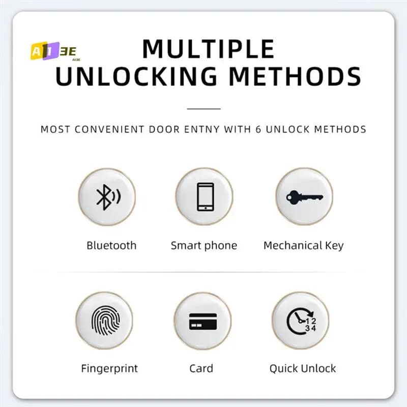 A13E-Smart Lock Home Cilindro serratura intelligente App compatta Serratura porta Bluetooth remota Nera