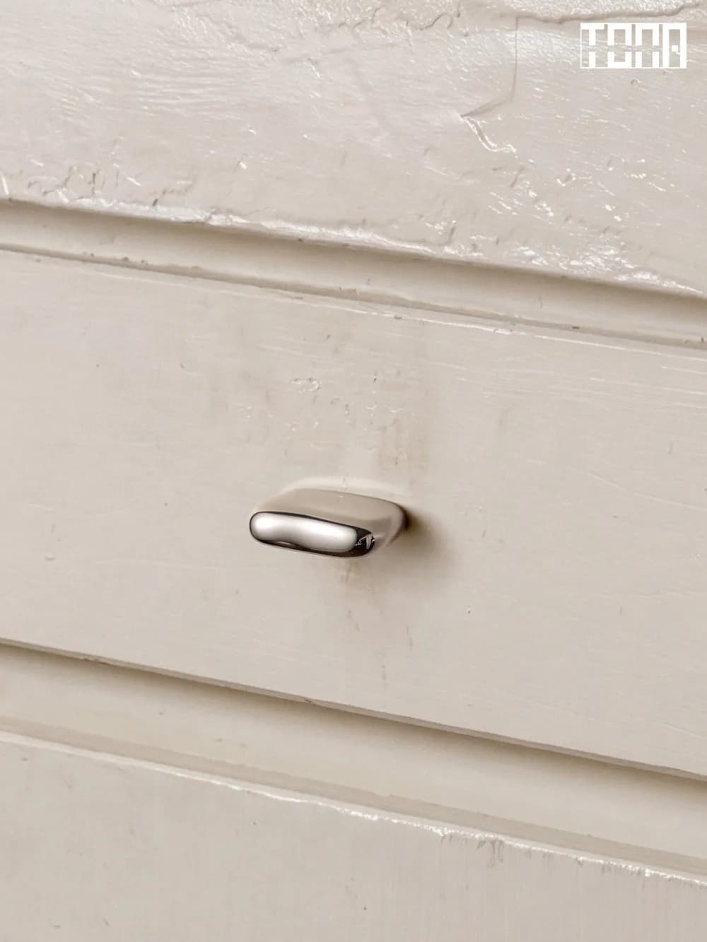 TONA French Vintage Solid Brass Drawer Handles Titanium Silver Modern Curved Cabinet Pull Hardware for Furniture & Closet Doors