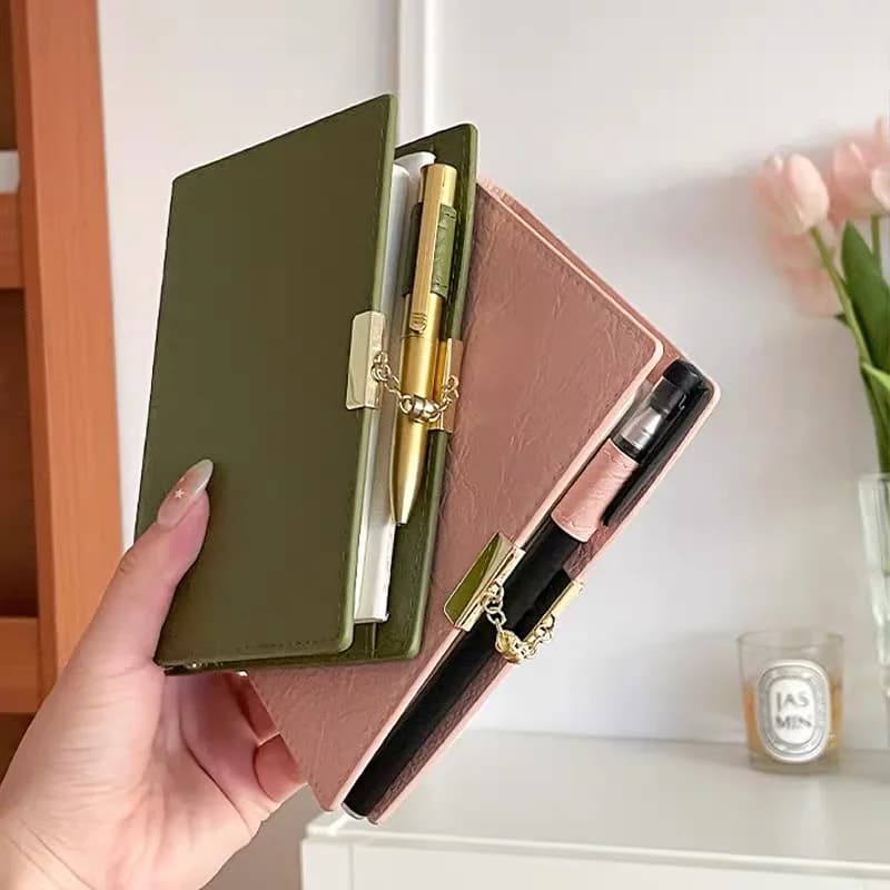 Notebook magnetico a fogli mobili A7 Blocco note con guscio in PU Avanzato perfetto business Office planner Journal Mini diario portatile regalo