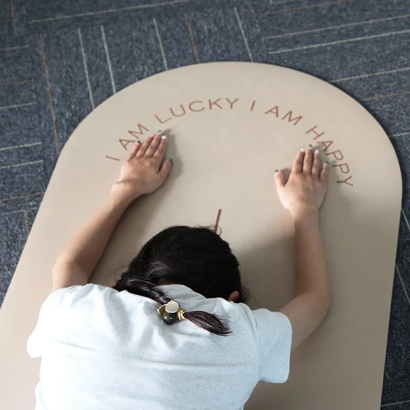 Wholesale organic 2024 natural rubber yoga mat custom white circle extra thick 5 mm gold
