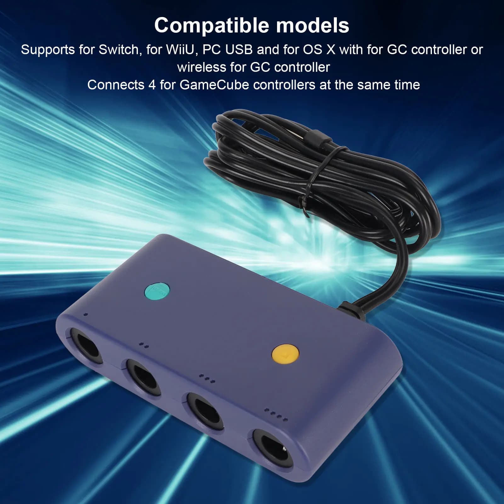 Convertitore da Gamecube a PC per adattatore controller Gamecube Convertitore controller di gioco 3 in 1 per Wiiu per Switch PC