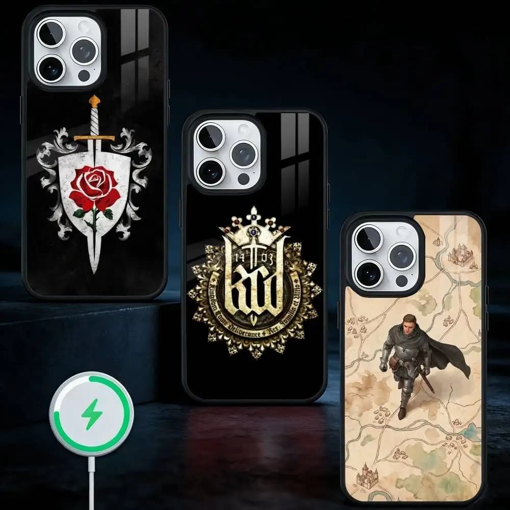 Custodia per telefono KCD K-Kingdom Come Deliverance 2 per iPhone 17, 16, 15, 14, 13 Plus, Pro Max, magnetica per ricarica wireless MagSafe