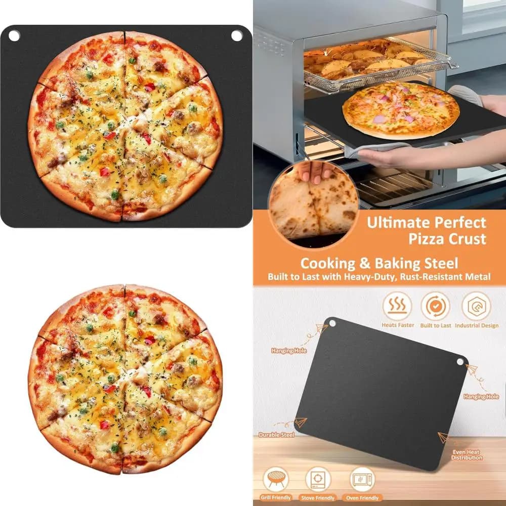 Grande Pietra o Teglia per Cuocere Pizza e Pane, per Forno e Griglia