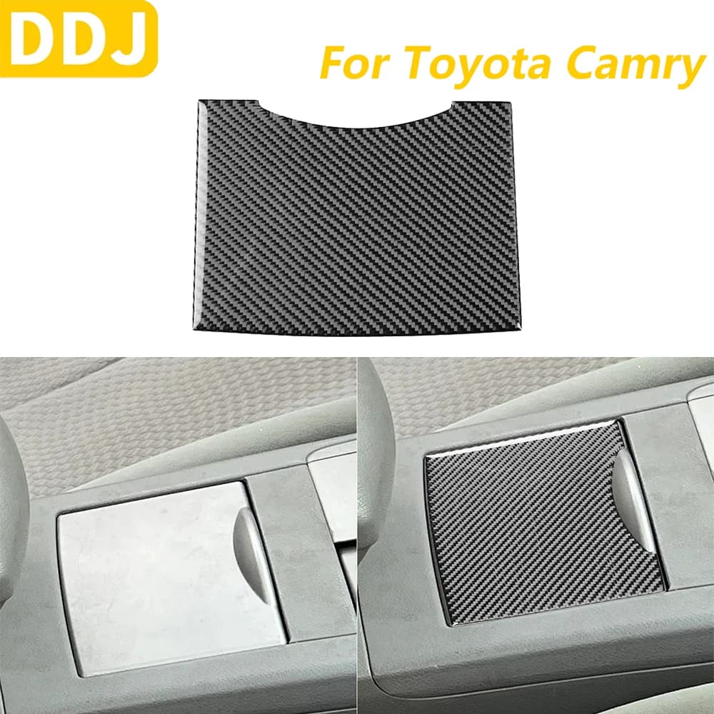 For Toyota Camry 2007-2011 Carbon Fiber Central Exchange Storage Box Panel Cover Decorative Car Accessories Interior Wall decal