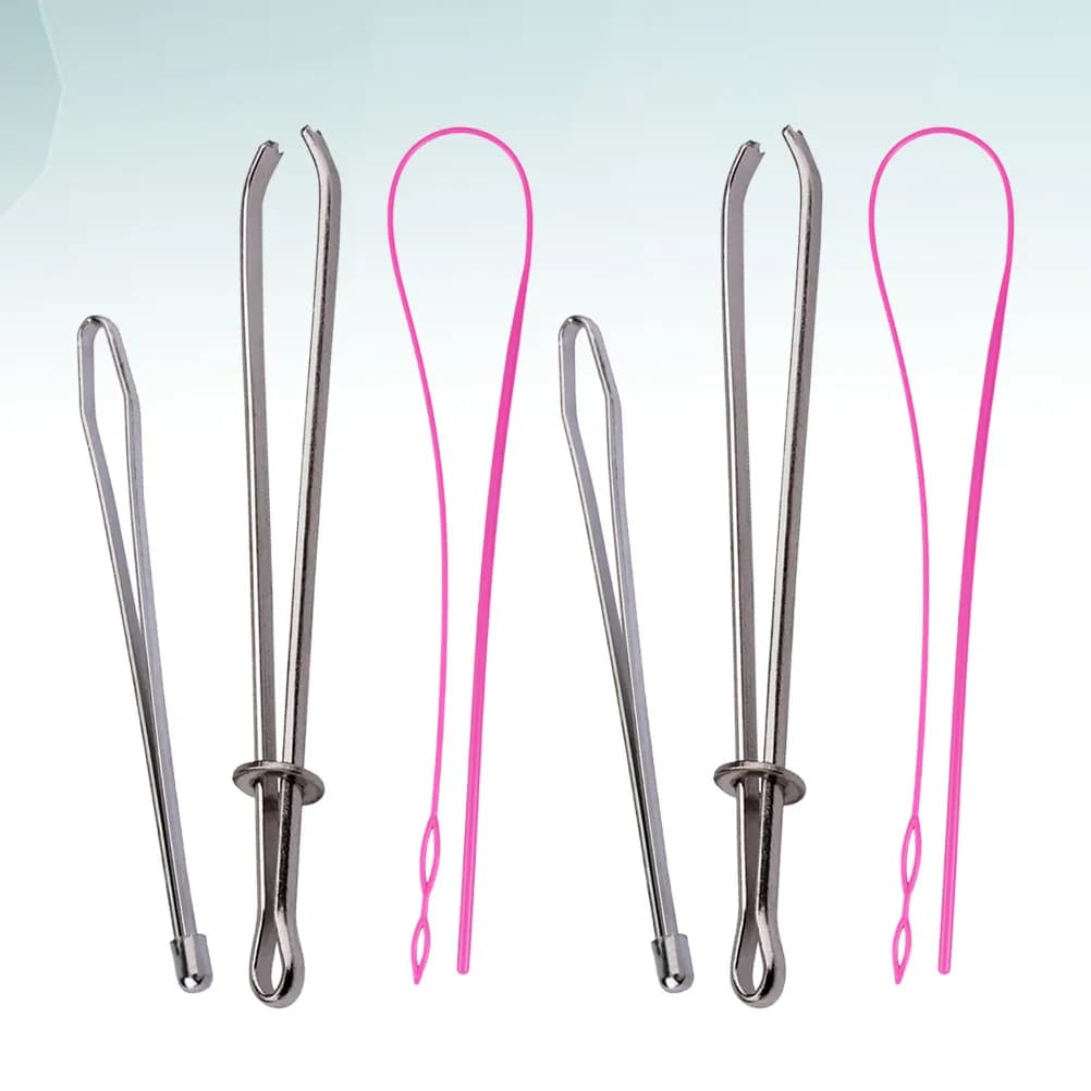 2Set Drawstring Threader Set Metal Plastic Thread Guide Easy Use Sewing Thread Machine Tool Drawstring Threader