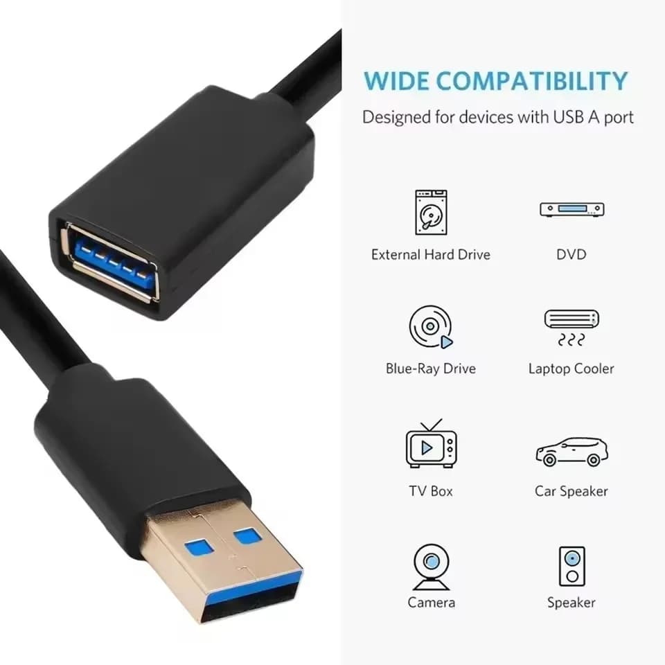 USB Extension Cable 0.5/1/2/3/5 M Data Cable 3.0 for Laptop TV SSD 3 0 Male to Female Connector for Computer Camera printer