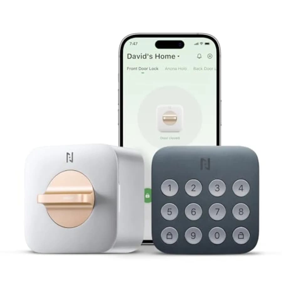 Serratura Intelligente Wi-Fi Holo con Tastiera, Serratura per Porta Senza Chiave con Controllo Remoto tramite App, Auto-Lock e Rilevamento Anomalie, No