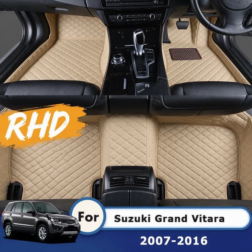 RHD Car Floor Mats For 4 Doors Suzuki Grand Vitara 2007 2008 2009 2010 2011 2012 2013 2014 2015 2016 Auto Interior Accessories
