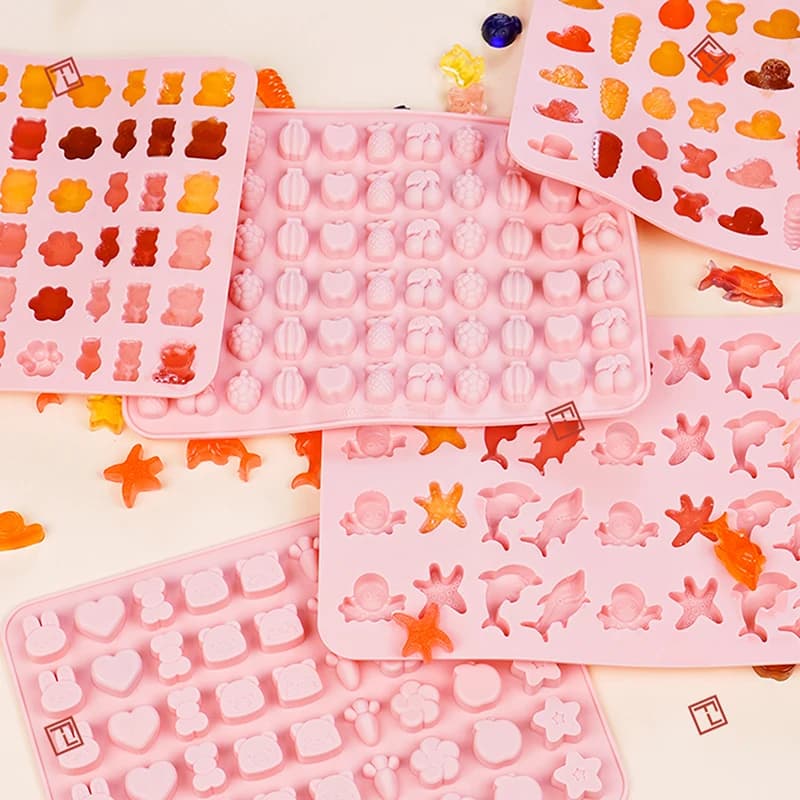 Mix Fruit Animal Silicone stampo per cioccolato coniglio pesce Fudge Candy Jelly Mold Geometric Heart Cake Decor Baking Ice Tray Gifts