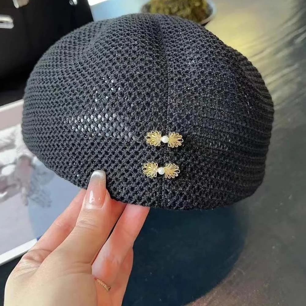 Cappello Berretto da Sole in Paglia Intrecciata Tinta Unita, Versatile, per Circonferenze di Testa Ampie, Stile Coreano, con Protezione Solare e Design Traforato
