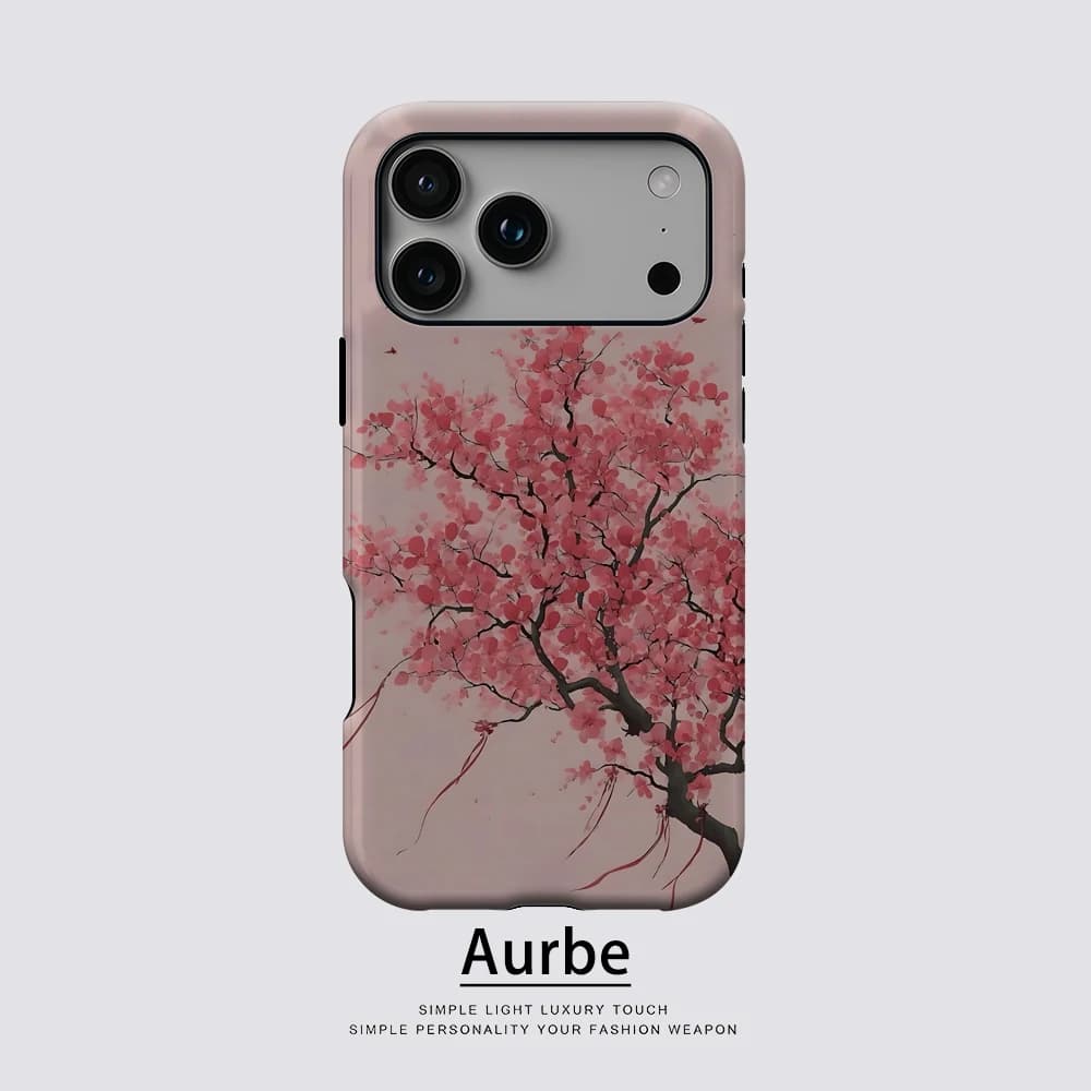 Custodia Magnetica per iPhone 17 16 15 14 13 Pro Max Plus con Motivo Albero dei Desideri Fiori di Ciliegio, Custodia Robusta Monostrato o Doppio Strato