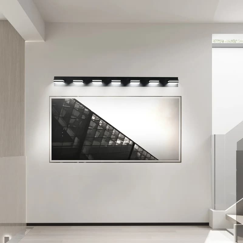 Applique LED Nera Moderna per Specchio da Bagno, Design Minimalista, Efficienza Energetica, Facile Installazione