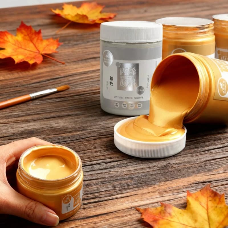 100/300/500ml Gold Silver Acrylic Paint Waterproof Non-fading Strong Coverage for Painting Graffiti DIY Handicrafts Decoration
