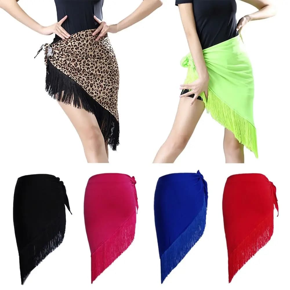 Fashion Tassel Belly Dance Hip Scarf Bohemian Leopard Print Women Belt Skirt Belly Dance Belt Show Costumes