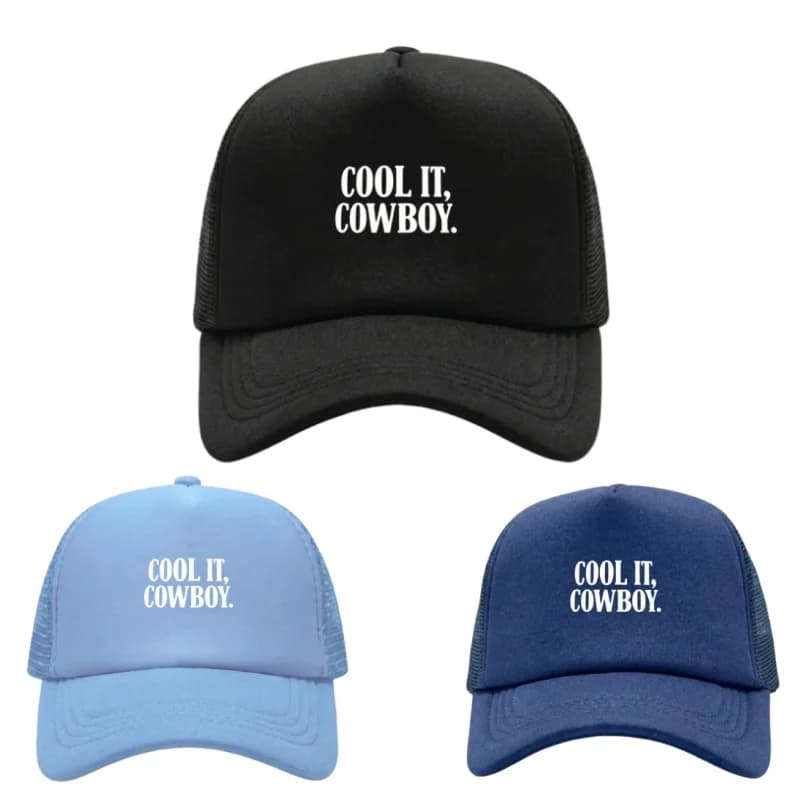 COOL IT COWBOY Printed Adjustable Baseball Cap Classic Snapback Dad Hat Breathable Mesh Hat Golf Fishing Outdoor Sun Cap