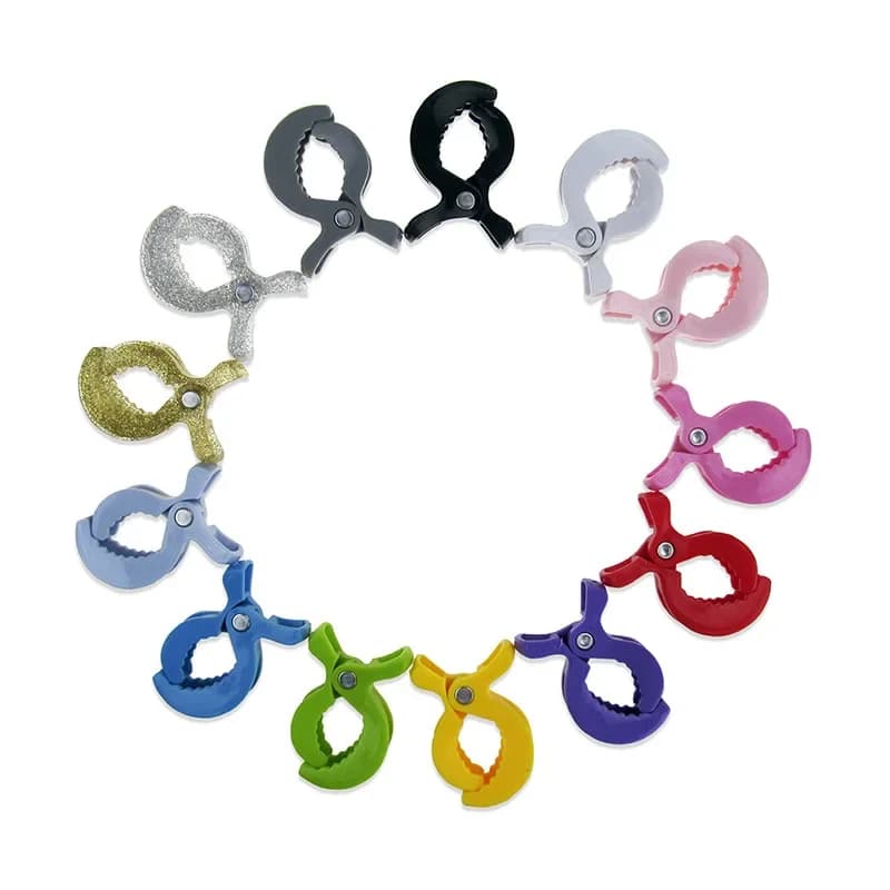 1/2 pieces child colored car seat accessories plastic stroller toy clip pram stroller pad for hook cover mosquito clip