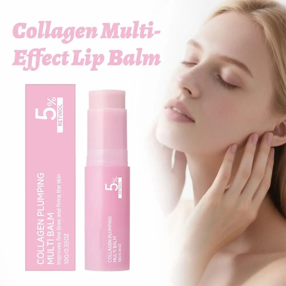 Stick Multi-Balsamo al 5% Retinolo e Collagene, Idratazione Profonda e Cura Anti-Rughe per Labbra, Rassoda le Linee Sottili, Senza Alcool, 10g