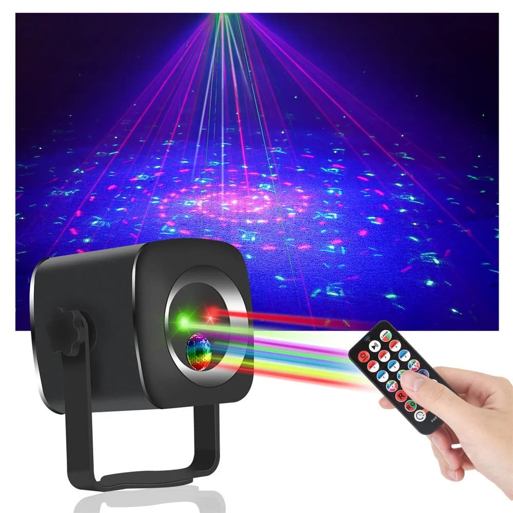 USB ricaricabile RGB colore 60 modelli proiettore luce attivato dal suono decorazione per feste da discoteca per interni per le vacanze