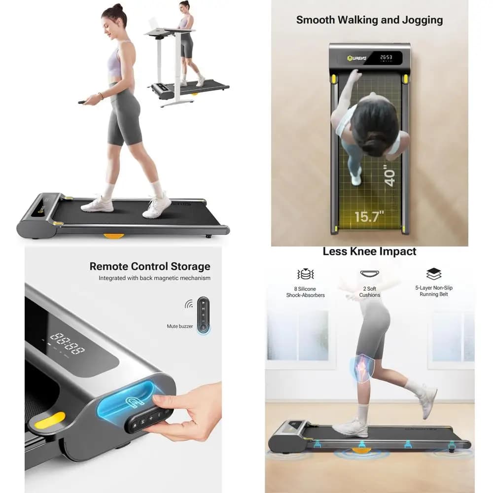 Home Office Walking Mat - Large treadmill with 16 W x 41 L racing belt, portable exercise machine for walking and jogging
