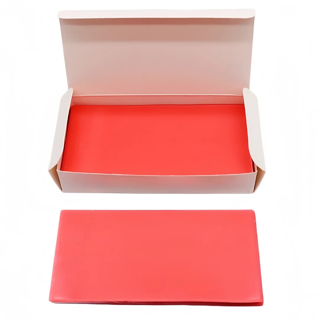 Fogli di Cera Rossa Dentale Spessore 1.3/1.5/2.0mm, Fogli di Cera per Base Dentale, Cera Modellabile Dentale, Materiali per Modellazione e Fusione di Protesi