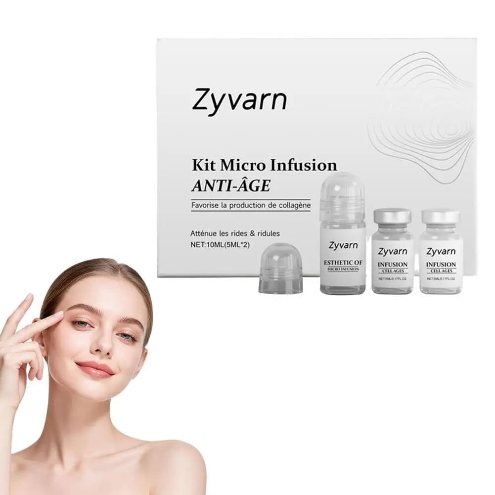 Set Essenza Anti-Rughe al Collagene con Microaghi da 0,25mm, Idratazione Profonda, Rassodamento della Pelle, Riparazione della Barriera Cutanea, Riduzione dei Pori, Cura della Pelle