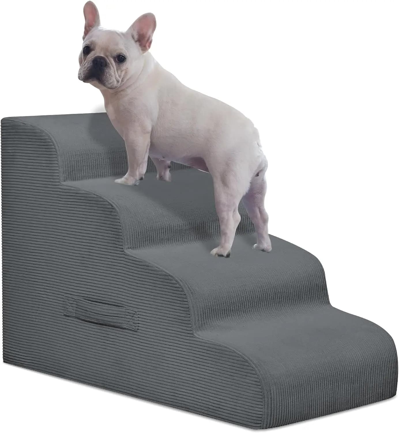 Scaletta per Animali Domestici a 4 Gradini per Letti Alti, Divani - 50 cm di Altezza, Antiscivolo, Rivestimento Lavabile