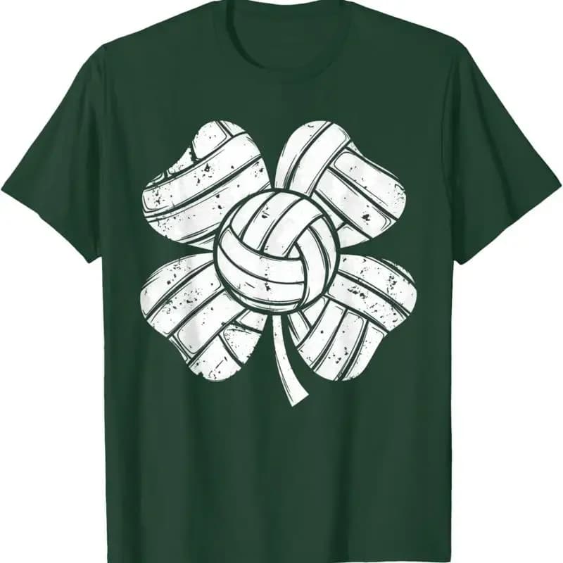 Volleyball St Patricks Day Boys Girls Men Women Shamrock T Shirt