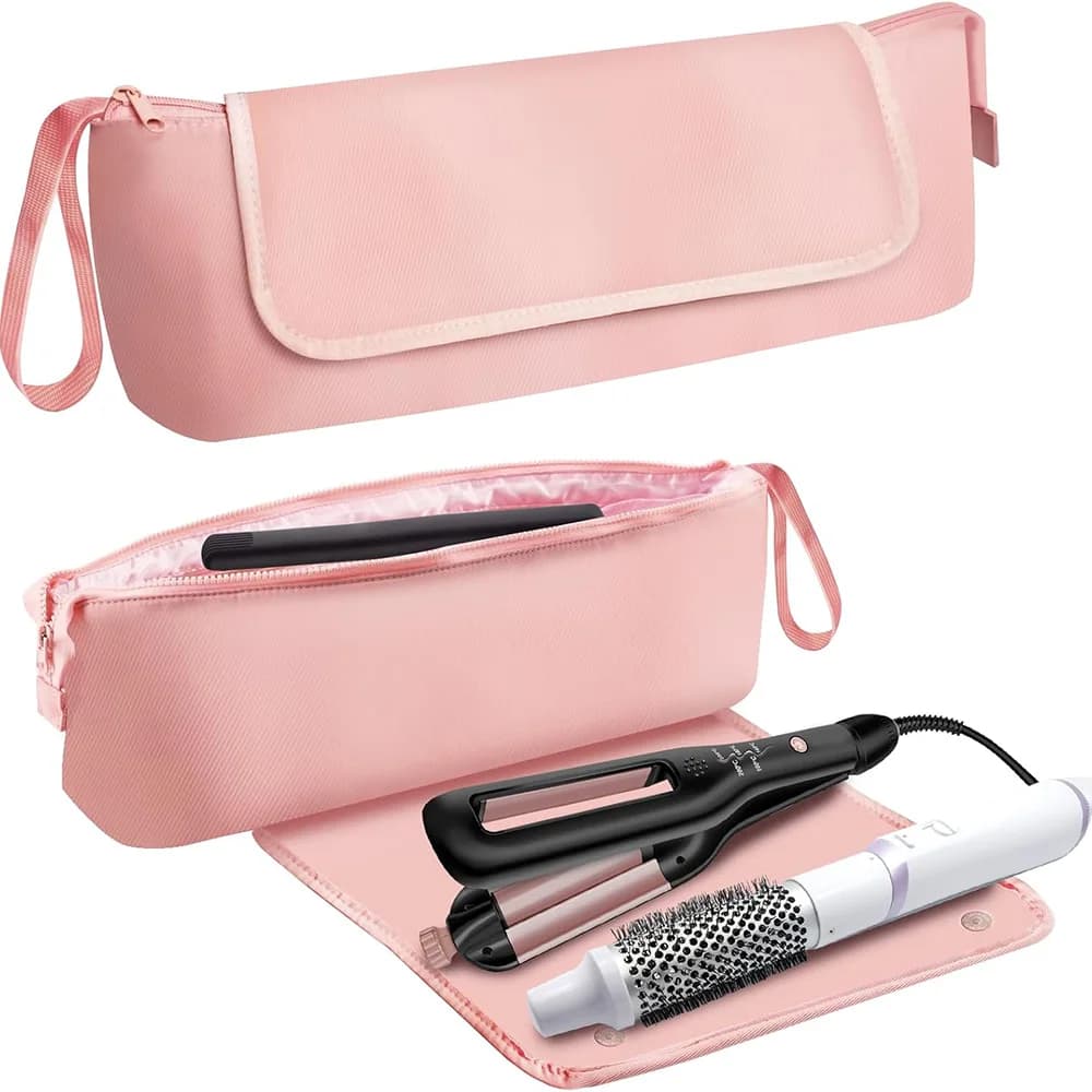 Borsa da Viaggio 2-in-1 per Strumenti per Capelli, per Piastra, Spazzola Lisciante, Ferro Arricciacapelli e Accessori per la Cura dei Capelli, con Tasche Interne