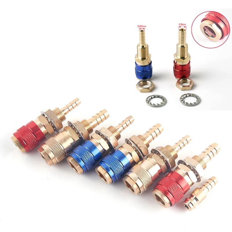 1 pcs 6mm/8mm MIG TIG water cooled plug welding flashlight and adapter for Gas quick pipe connector hardware fitting