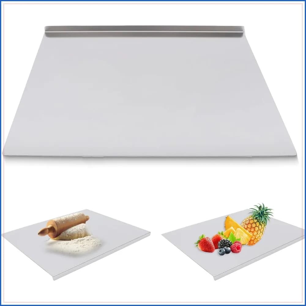 Extra Large Stainless Steel Cutting Board with Lip, 20"x16" Non-Slip Metal Chopping Board for Kitchen Countertop, Meat, Vegetables, Dough & Baking, Easy Clean