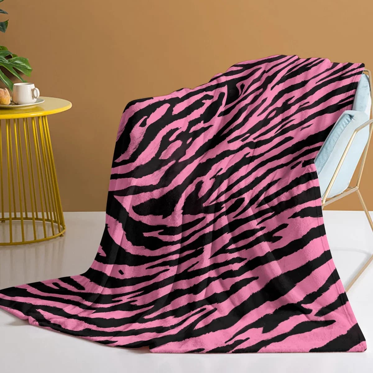 Coperta da tiro con stampa leopardata rosa pelle di Zebra coperte di peluche calde per bambini adulti adolescenti per divano divano e letto