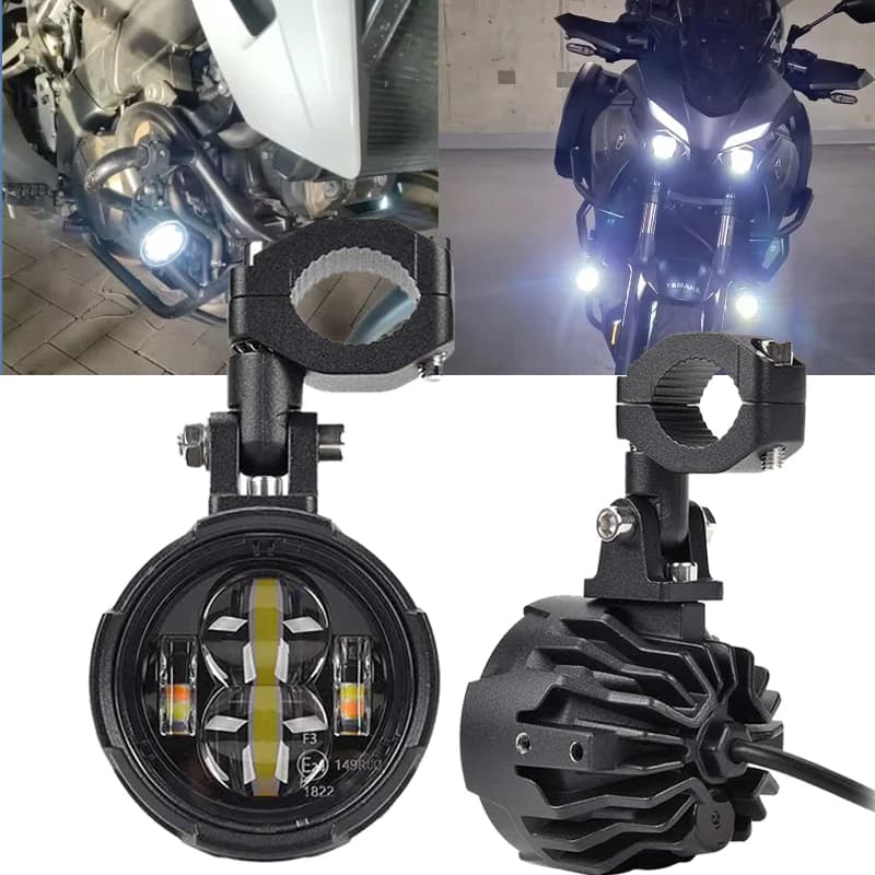 E-Mark Faro a LED per moto Fendinebbia per moto Lampada da guida ausiliaria a LED Faretto Luce bianca Lampada fendinebbia per moto