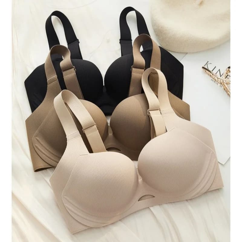 Reggiseni push-up da donna senza cuciture, senza ferretto, senza bordi, taglie forti, coppa 3/4, M-3XL, reggiseno regolabile, bralette imbottita