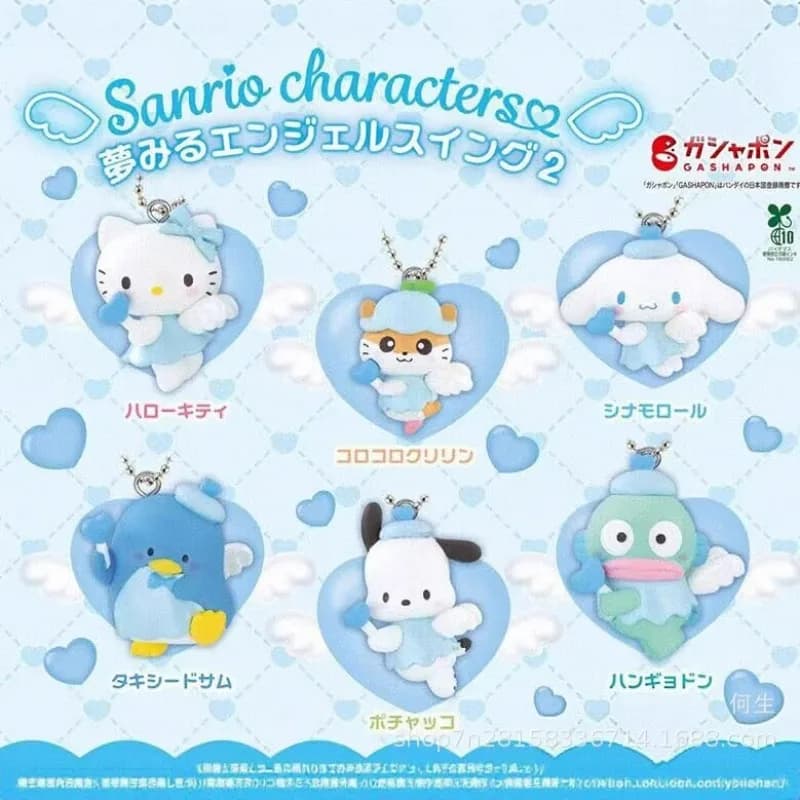 Sanrio Personaggio Cieco Scatola Giocattoli Ciondolo a Forma di Angelo Figura Anime Hello Kitty Cinnamoroll Pochacco Modello di Bambola Regali per Bambini