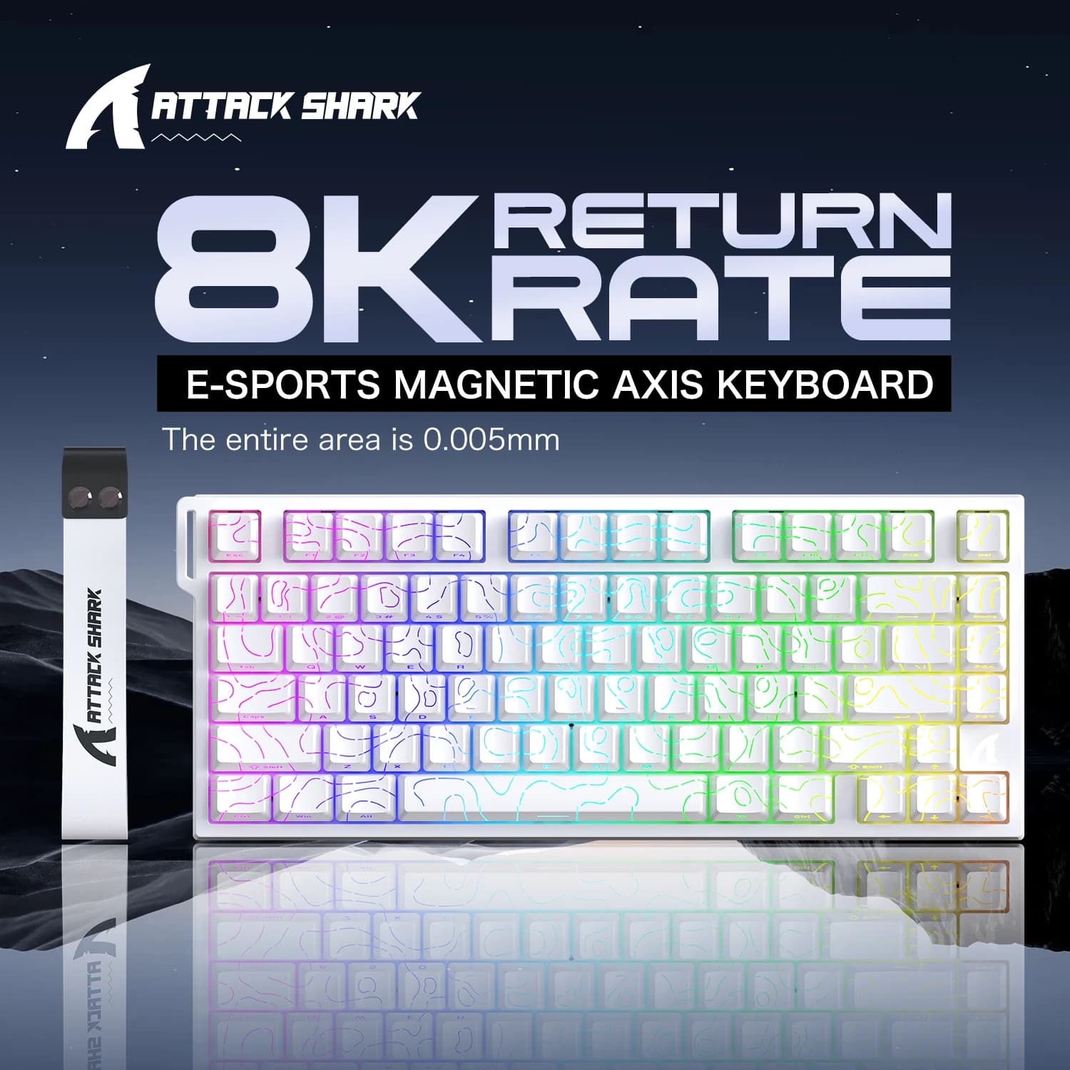 Tastiera Gaming Magnetica ATTACK SHARK R82 HE 8000Hz 0.005mm Rapid Trigger Bassa Latenza RGB Hall Effect Cablata 75%