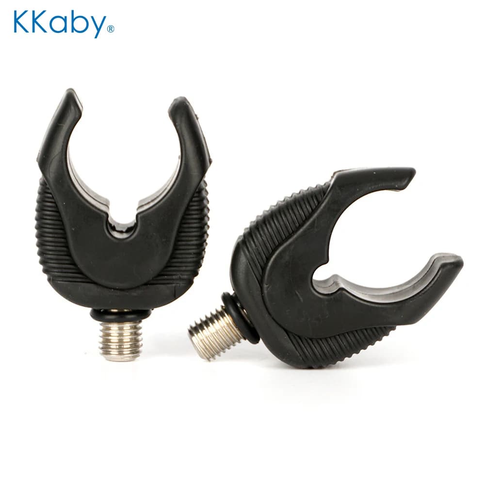 Kkaby 4 pieces black TPE fishing rod head rest clamp with soft rubber padding for rod waffles/baquette fishing accessories