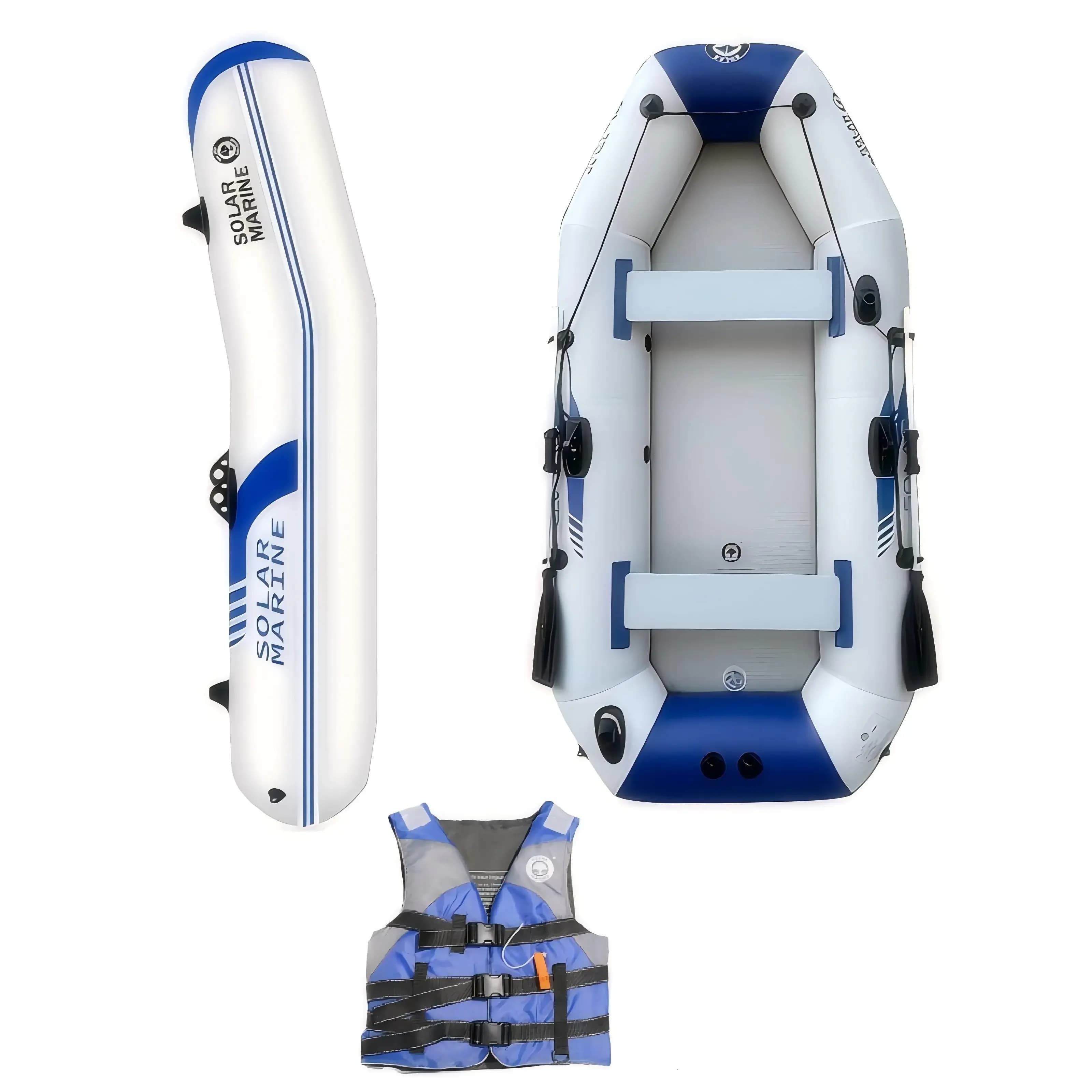 Barche a remi da pavimento in PVC Air Deck Barca da kayak gonfiabile da 2,3 m 7,5 piedi con giubbotto salvagente e accessori per remo