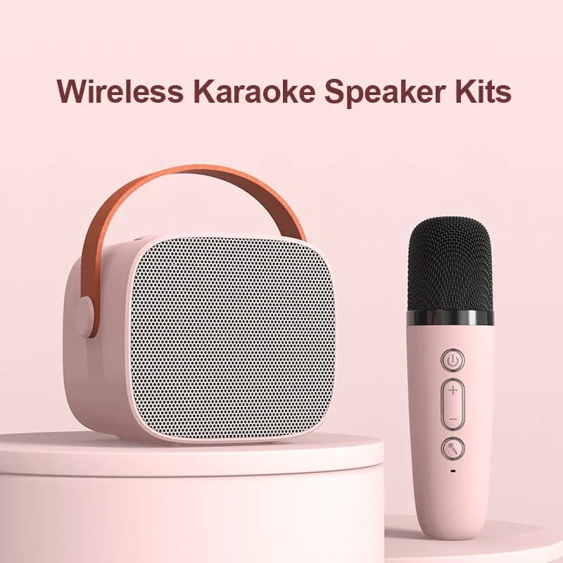 Doppi microfoni wireless portatili Macchina per karaoke Sistema HomeKTV DSP Altoparlante Bluetooth Stereo HIFI Surround per regalo per feste per bambini