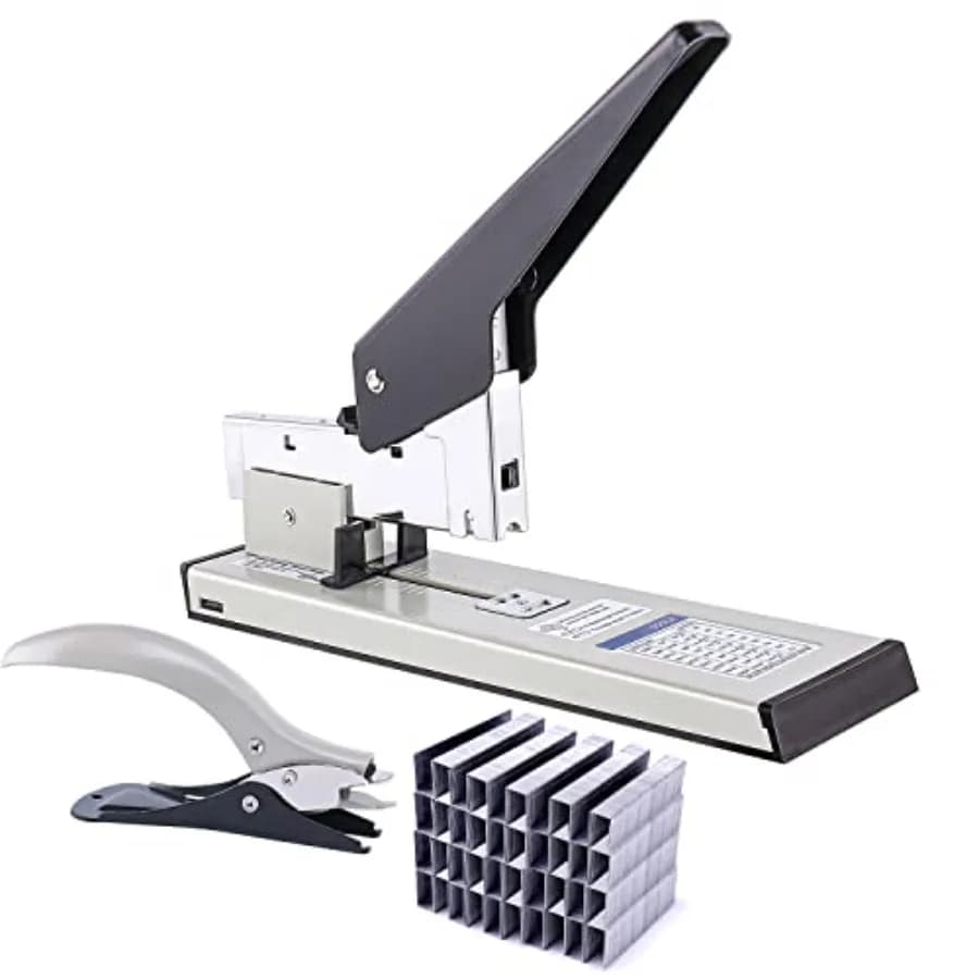 Cucitrice Professionale per Ufficio con Capacità di 240 Fogli, Cucitrice da Scrivania Senza Sforzo con 4000 Graffette Resistenti, Cucitrice Grande per Rilegatura