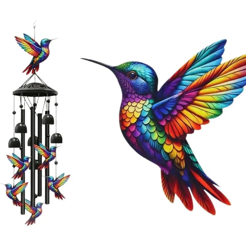 ABKO-Hummingbird Wind Chime High Quality Outdoor Metal Bell, Garden Courtyard Decoration, Commemorative Gift
