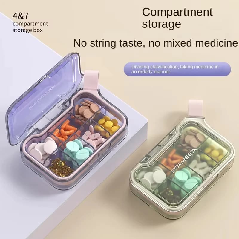4/7 grids mini portable pill holder weekly medicine organizer of storage of vitamins travel tablets sealed container for pills