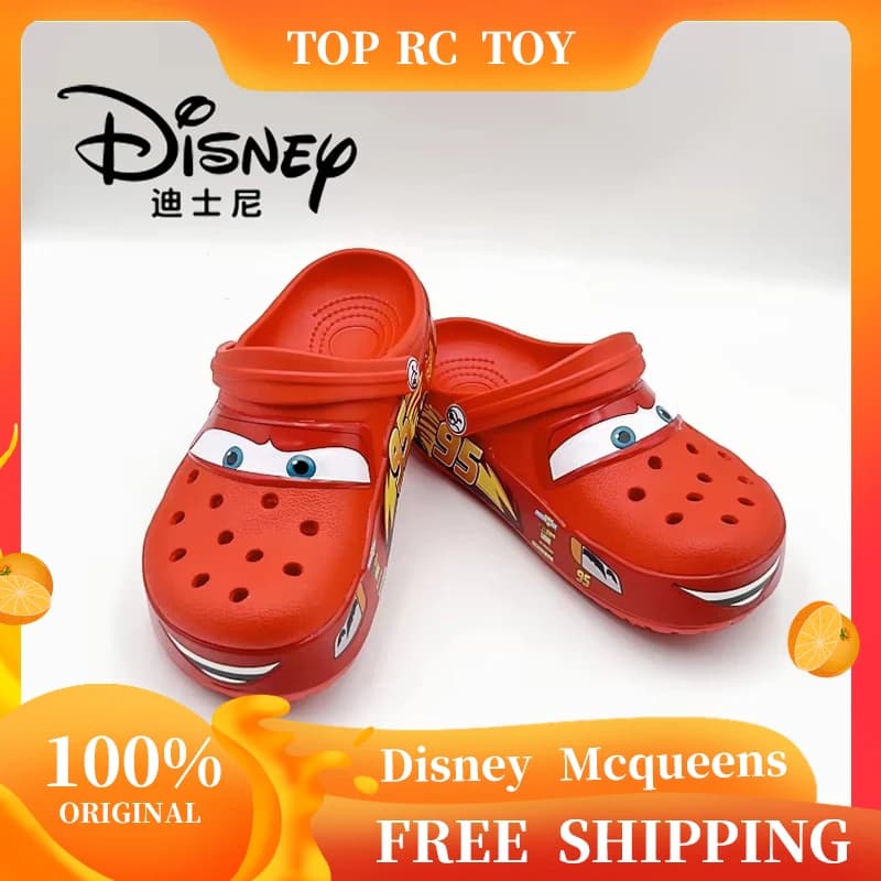 Disney Mcqueens Pixar Cartoon Waterproof Solid Slippers Outdoor Sandals Breathable Casual Sandals With Ankle Strap Eva Adult Shoes Gifts