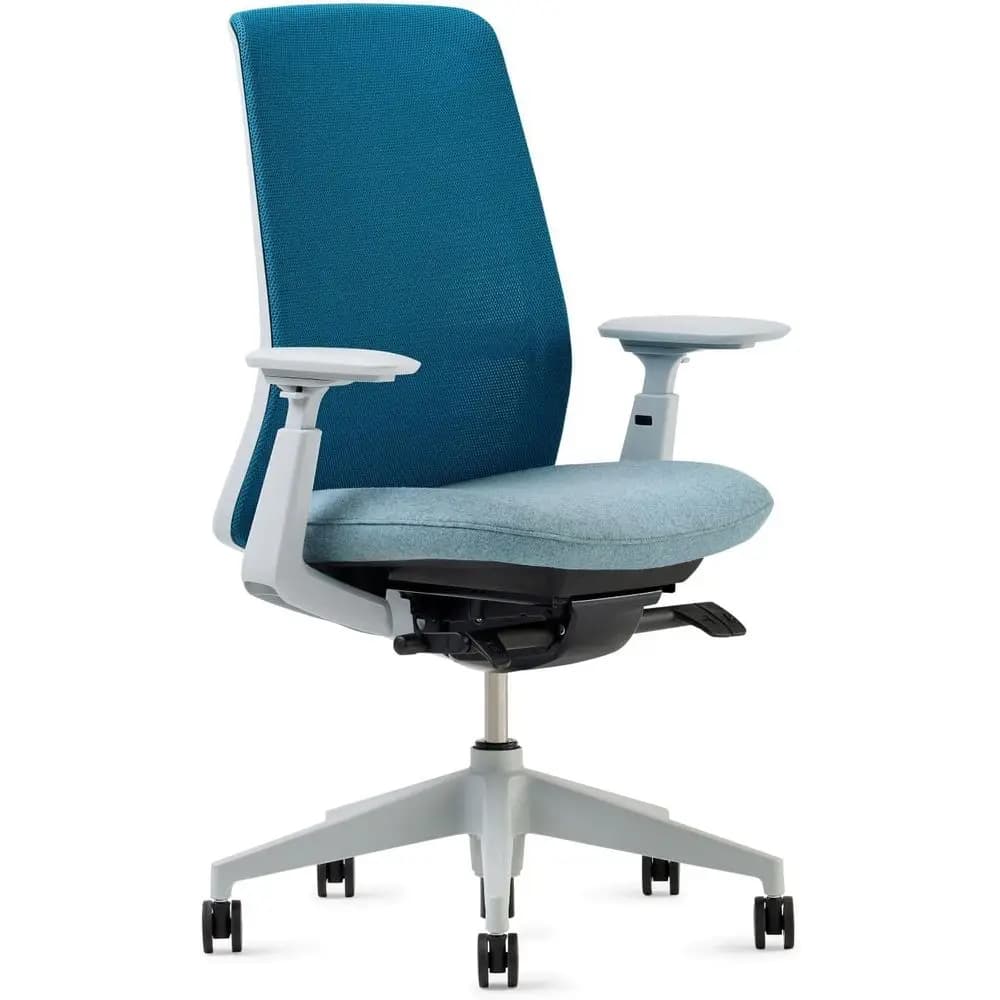Sedia Ergonomica con Supporto Lombare Regolabile, Sedia da Ufficio con Schienale in Rete per Casa e Lavoro, Blu Oceano